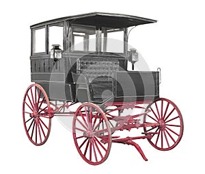 Vintage black carriage isolated.