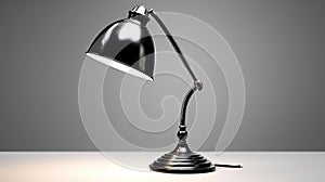 Vintage black desk lamp isolated on white background. Idea for interior design. Generative Ai