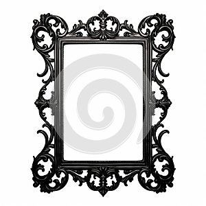 Vintage Black Frame Design: Playful Yet Macabre Ornate Baroque-inspired Sculpture