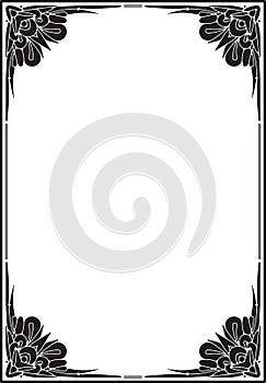 Vintage black frame with empty place for your text or other design, vector illustration greeting card.