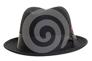 Vintage black hat isolated on a white background