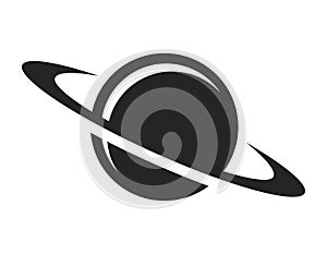 Vintage black saturn planet icon