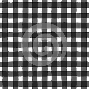 Vintage black and white checkered seamless pattern