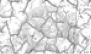 a Vintage black and white dot grungy effect background with small dots, grunge halftone dot pattern background,