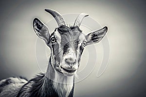 Vintage Black and White Goat Clipart Downloadable Farm Animal Illustration for Posters Prints and Digital Projects photo