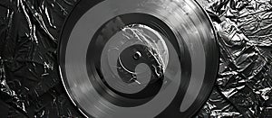 Vintage Black and White Vinyl Record