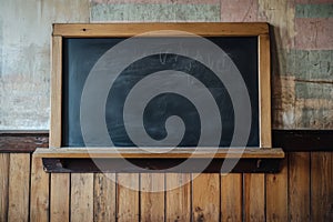 Vintage Blackboard in Rustic Classroom
