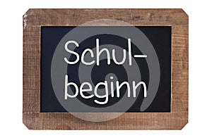 Vintage blackboard Shul-begin in german