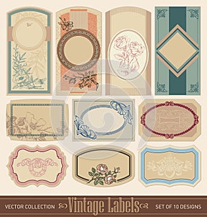 Vintage blank labels set (vector)