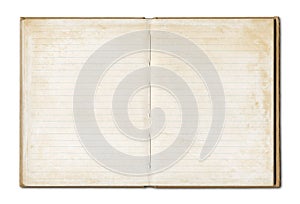 Vintage blank open notebook