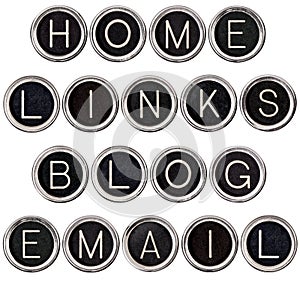 Vintage Blog, Home, Links and Email Keys