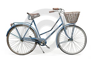 Vintage Blue Bicycle with Basket
