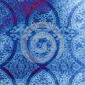 Vintage Blue Damask Inspired Texture