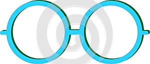 Vintage blue glasses isolated on white. Vector illustration.