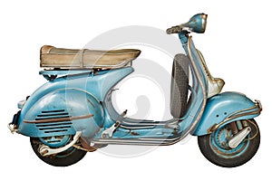 Vintage blue Italian scooter from the fifties