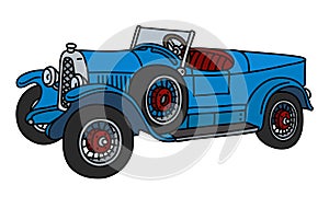 The vintage blue racecar