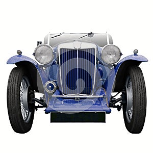 Vintage blue sports car
