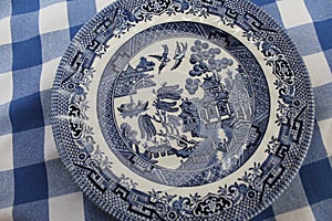 Vintage Blue Willow China Pattern Plate