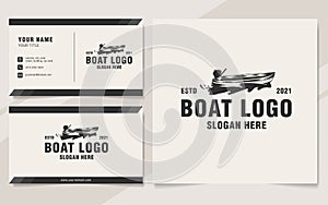 Vintage boat logo template monogram style