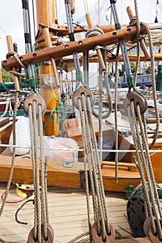 Vintage boats are docked at the Victoria Classic Boat Festival.