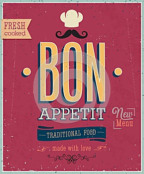 Vintage Bon Appetit Poster.