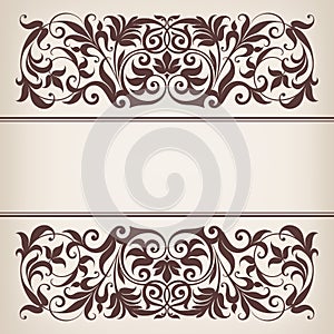 Vintage border frame decorative ornate calligraphy vector photo