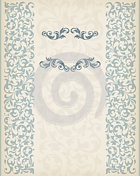 Vintage border frame decorative ornate calligraphy vector