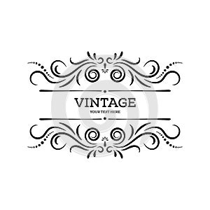 Vintage border frame design element template