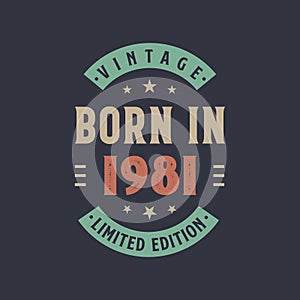 Vintage born in 1981, Born in 1981 retro vintage birthday design