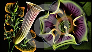 Vintage Botanical Dutchmans Pipe Flower Design by Generative AI