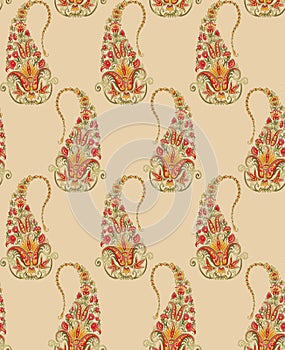 Vintage botanical repeat pattern