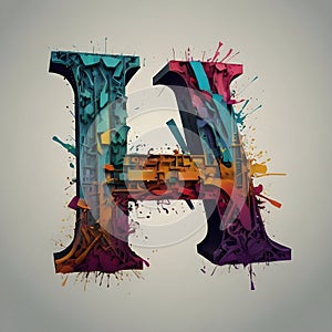 Vintage Botanical Typography Ã¢â¬' Elegant H Monogram Design