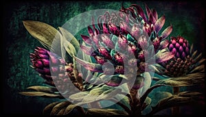 Vintage Botanical Vriesea Flower Design by Generative AI