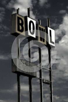 Vintage Bowling sign (grunge) photo