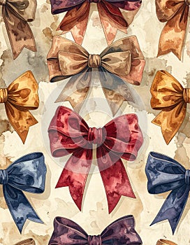 Vintage Bows Pattern - Colorful and Elegant Design