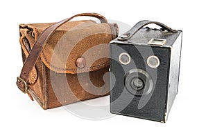 Vintage Box Brownie Camera and Case.