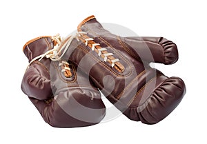 Vintage Boxing Gloves isolated on white