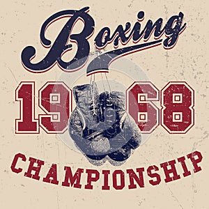 Vintage Boxing Gloves Vector Illustration