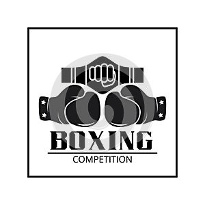 Vintage boxing logo. Boxing sport vector.