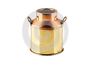 Vintage brass copper can with lid