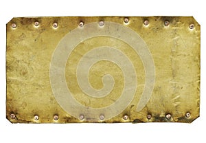 Vintage brass plaque