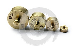 Vintage brass scale weights