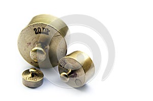 Vintage brass scale weights