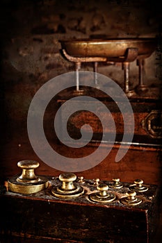 Vintage brass weights