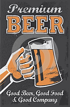 Vintage Brewery Beer Poster - Chalkboard Vector Illustration