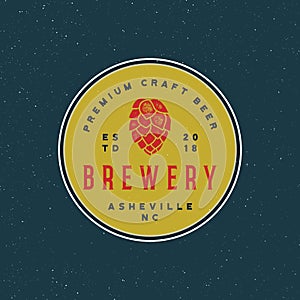 Vintage brewery logo. retro styled beer emblem. vector illustration