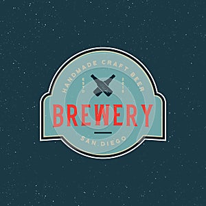 Vintage brewery logo. retro styled beer emblem. vector illustration