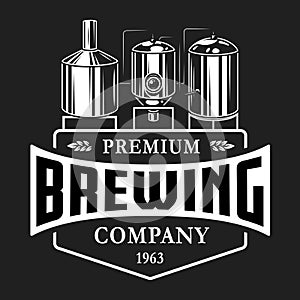 Vintage brewery monochrome logo template