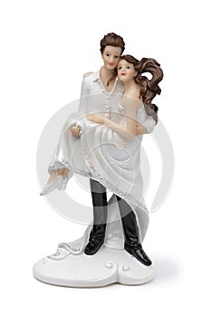 Vintage bride and groom cake topper