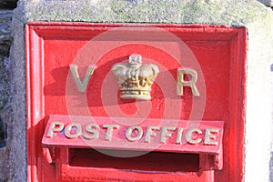 Vintage British Royal Mail red Victorian post box